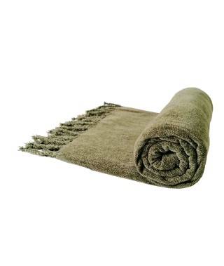 Manta Microchenilla extra suave color verde. Manta para sofá o cama. Mantita muy suave.