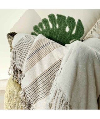 Manta Microchenilla extra suave color estampado rayas. Manta para sofá o cama. Mantita muy suave.